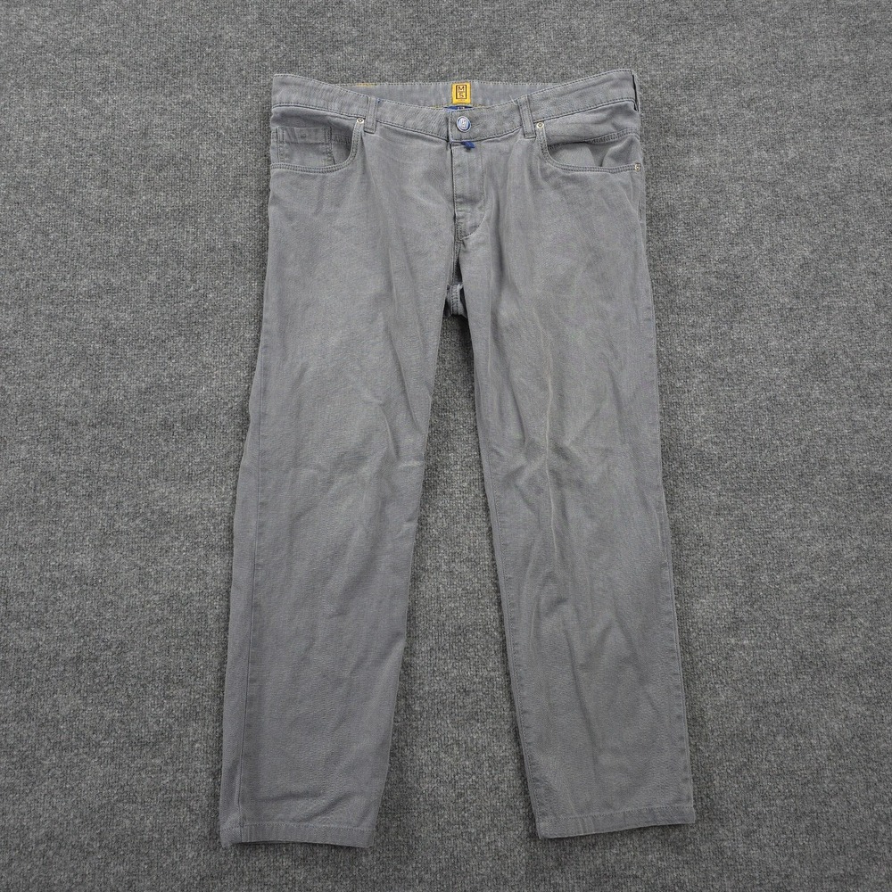 M5 Pants Mens 38x28 Grey Slim Meyer‎ Hosen Stretch Logo Casual Made In Romania